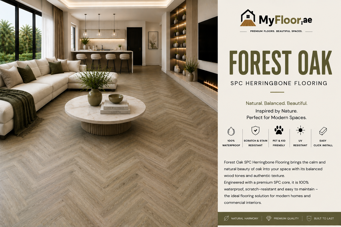 Forest Oak SPC Herringbone Flooring