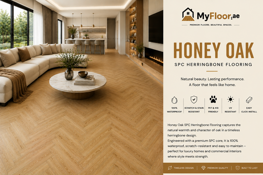 Honey Oak SPC Herringbone Flooring